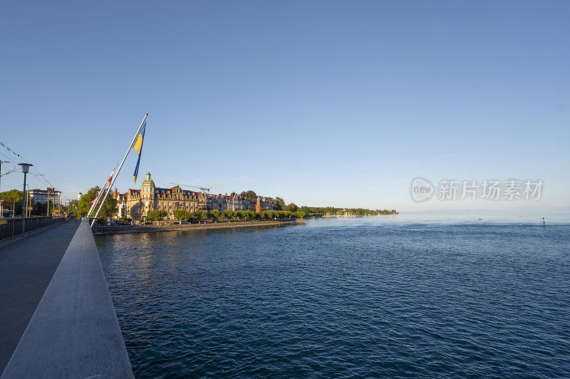 Alte Rheinbrücke in Konstanz on the shore of the Bodensee during summer